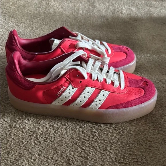 Adidas Samba Red and White Sneakers - Picture 1 of 4